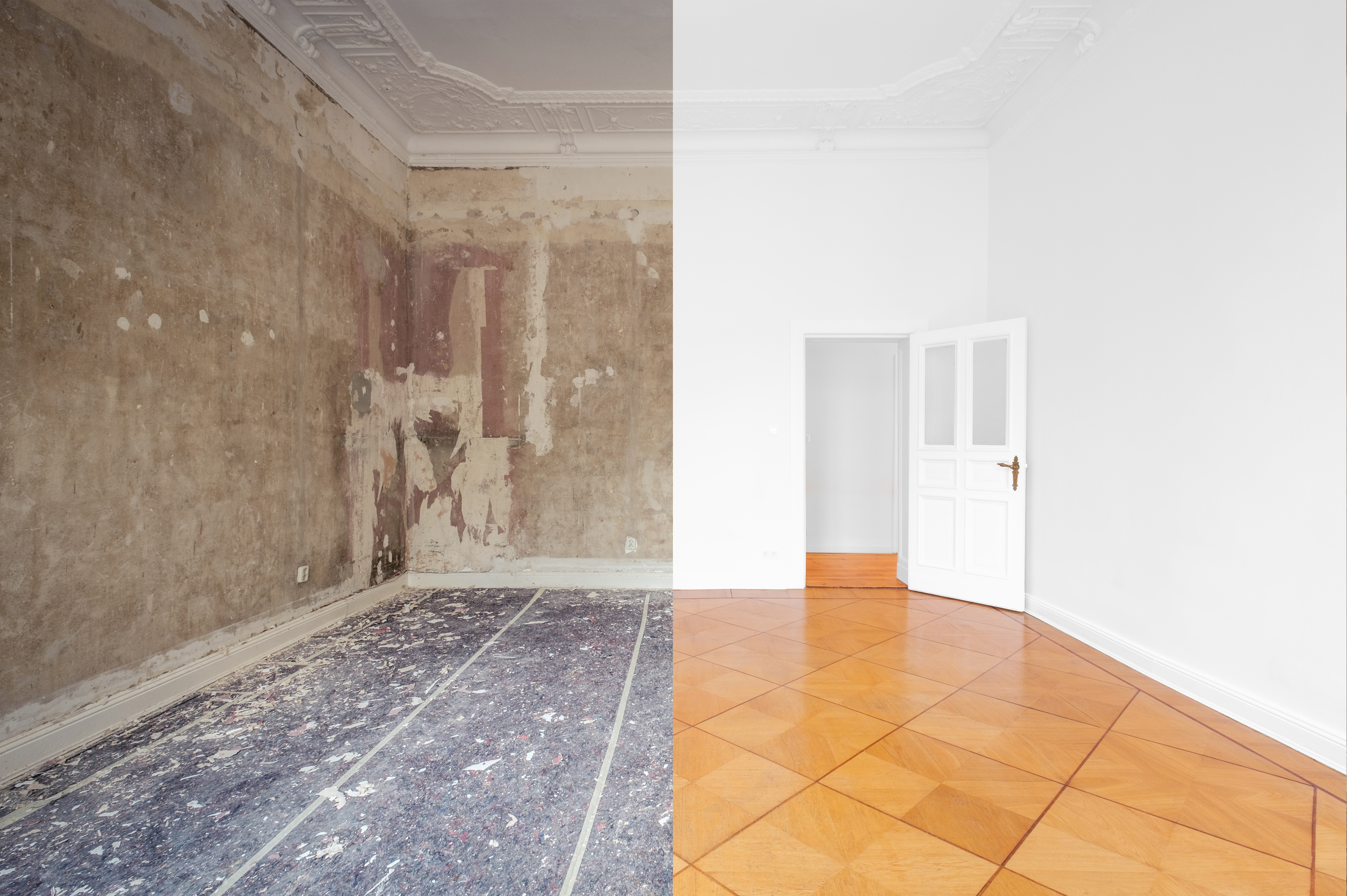 GeoBrix Water Damage Restoration before and after in North Jersey