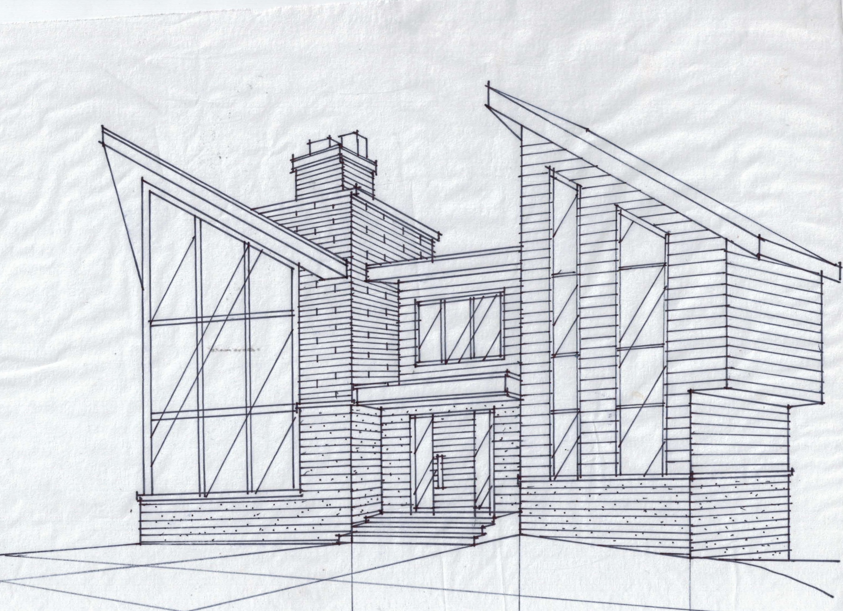 GeoBrix hand-drawn architectural sketch — Design. Plan. Execute.